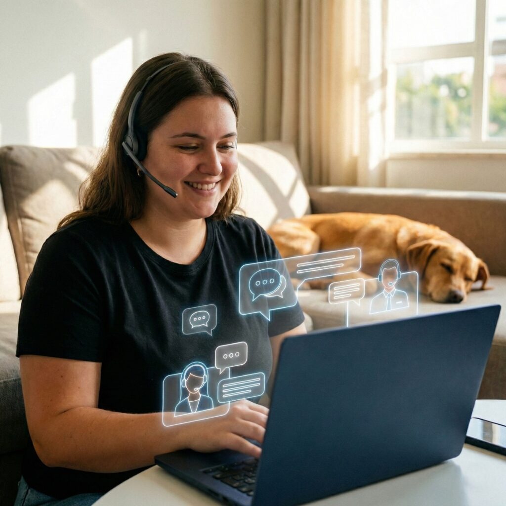 Como o atendimento colaborativo melhora a percepção de valor da marca 1 mulher home office 2